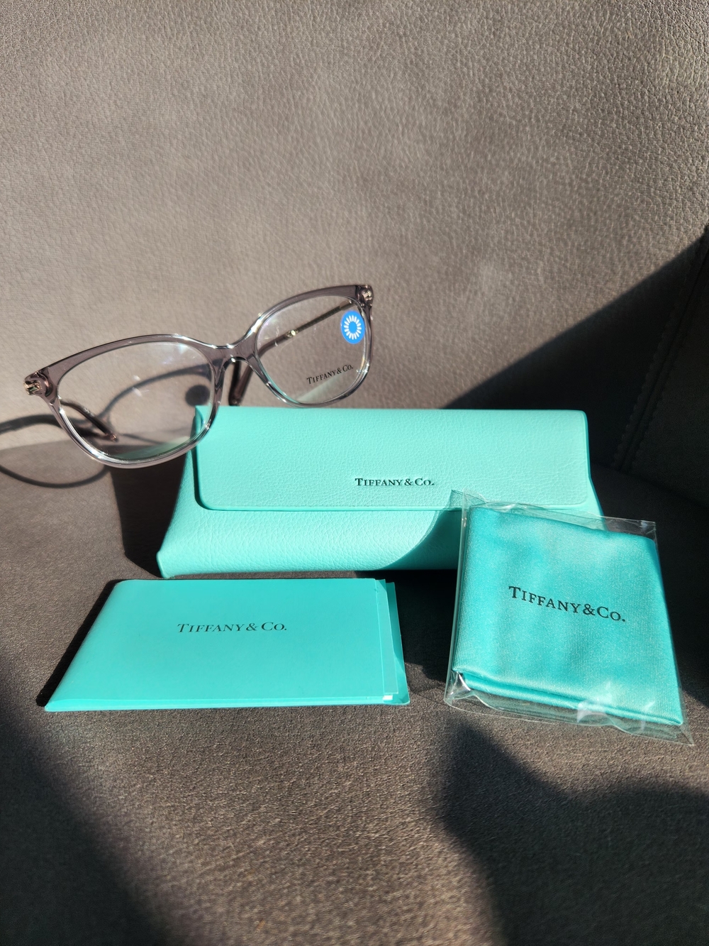 Tiffany & Co. Women's Clear Frame Eyeglasses with Tiffany Blue Case